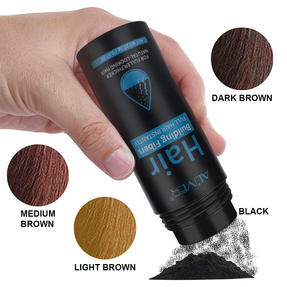 ALIVER Hair Fibers 0.97 oz capacity lasts weeks