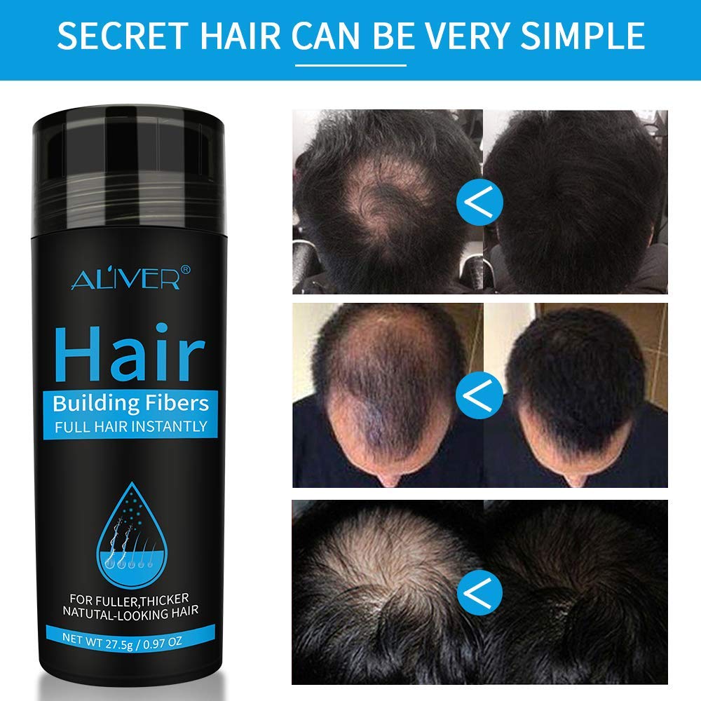 ALIVER Hair Fibers color-matched natural look blends with your hair