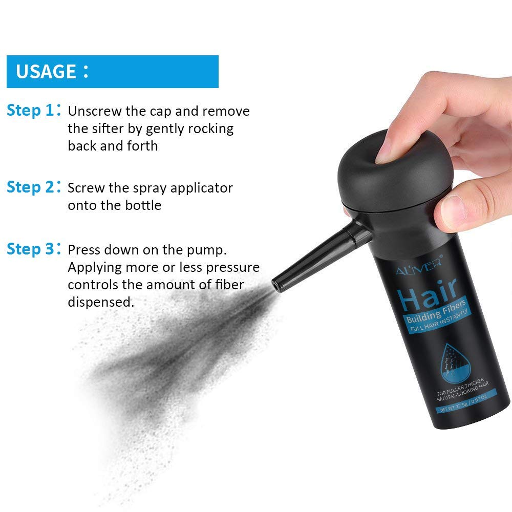 ALIVER Hair Fibers coverage for thinning areas creates a seamless finish