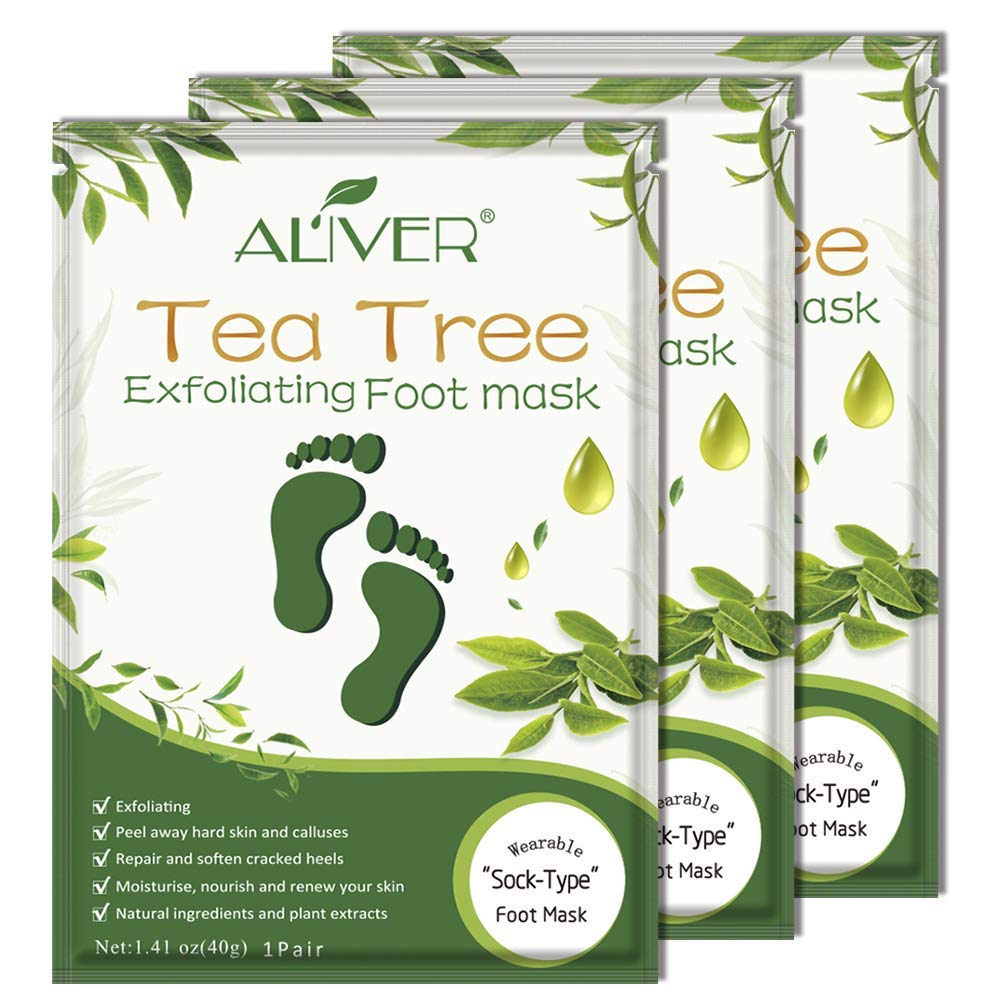 ALIVER masque-pieds-exfoliant en chaussettes pour peau plus douce.