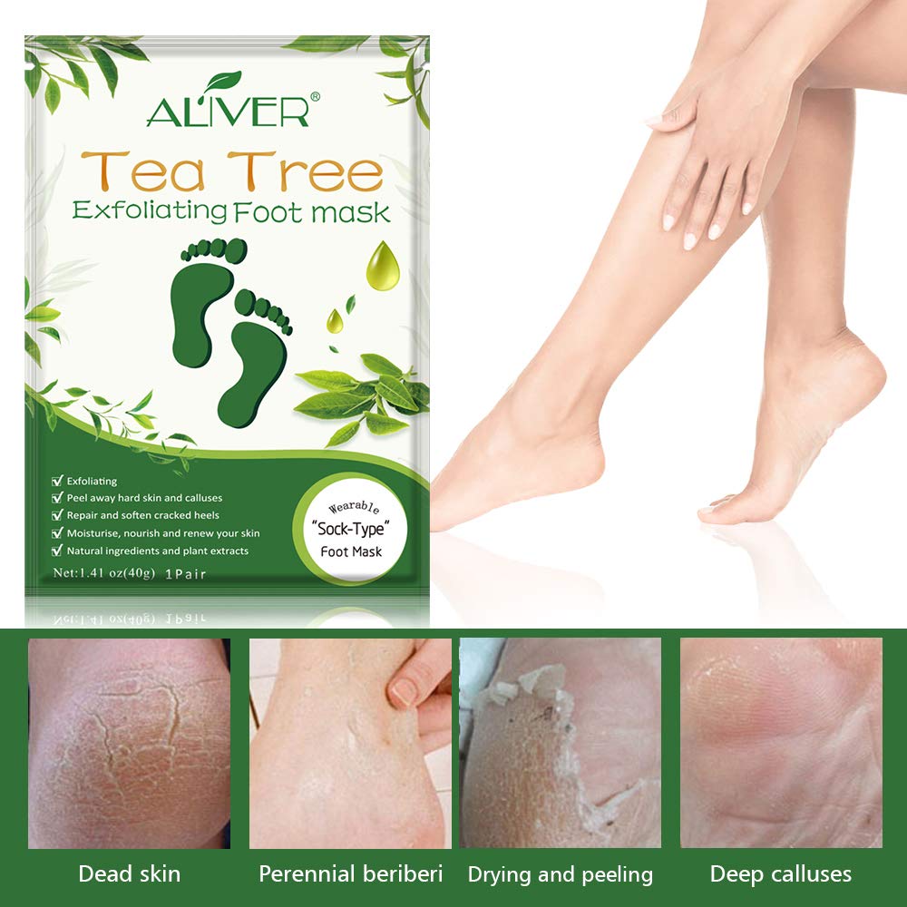 ALIVER masque-pieds-peau-douce: peau plus souple après traitement.