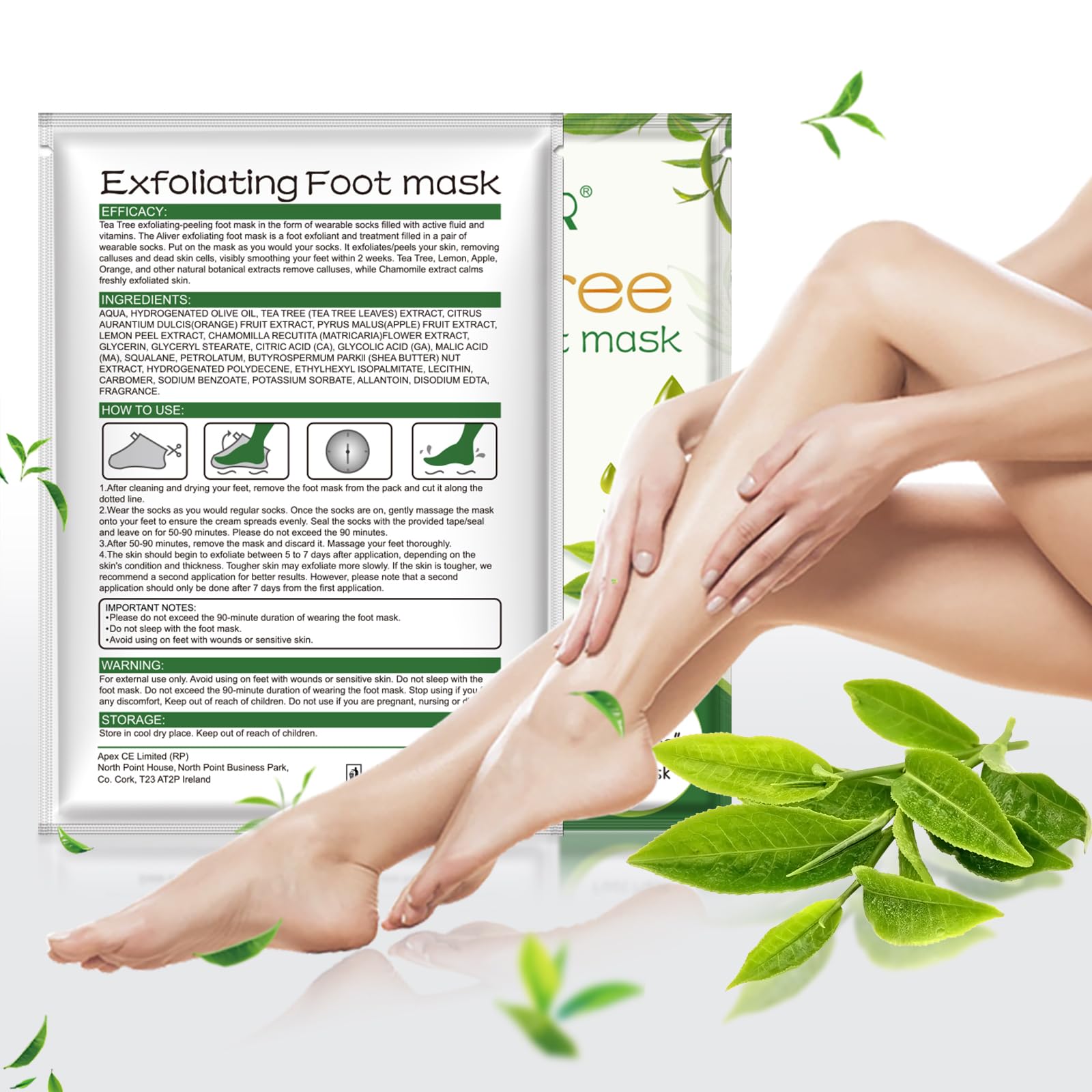 ALIVER masque-pieds-soin-doux: routine spa à domicile.