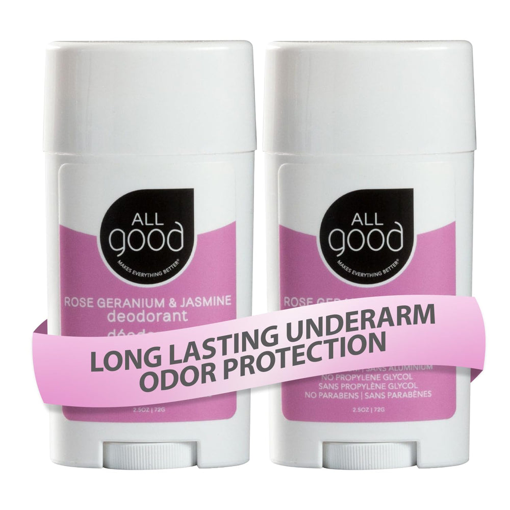 All Good Déodorant Stick Rose Géranium Jasmin, protection durable des odeurs