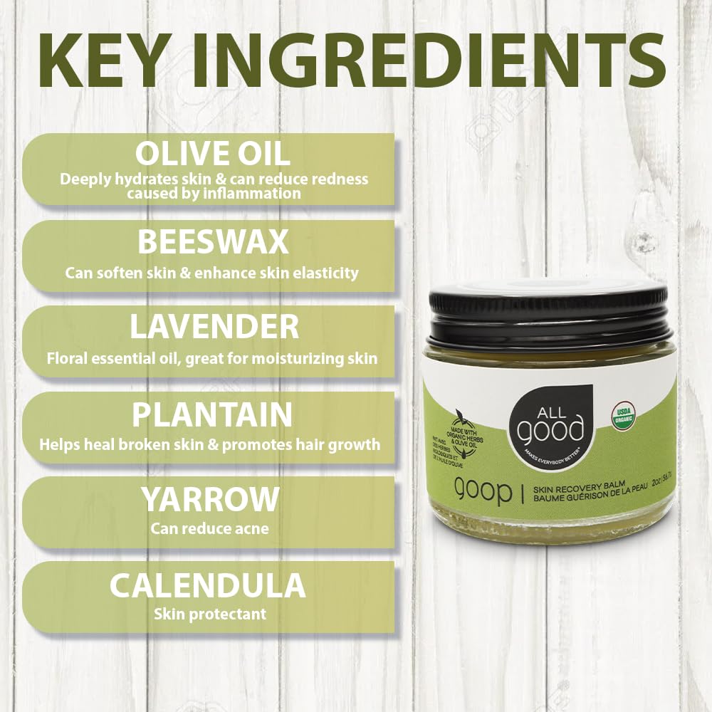 All Good Goop ingrédients-lavande-olive-beeswax: formulation naturelle nourrissante