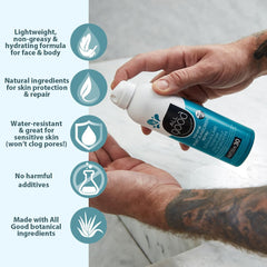 All Good Sport Spray – application dans la paume pour une couvrance uniforme.