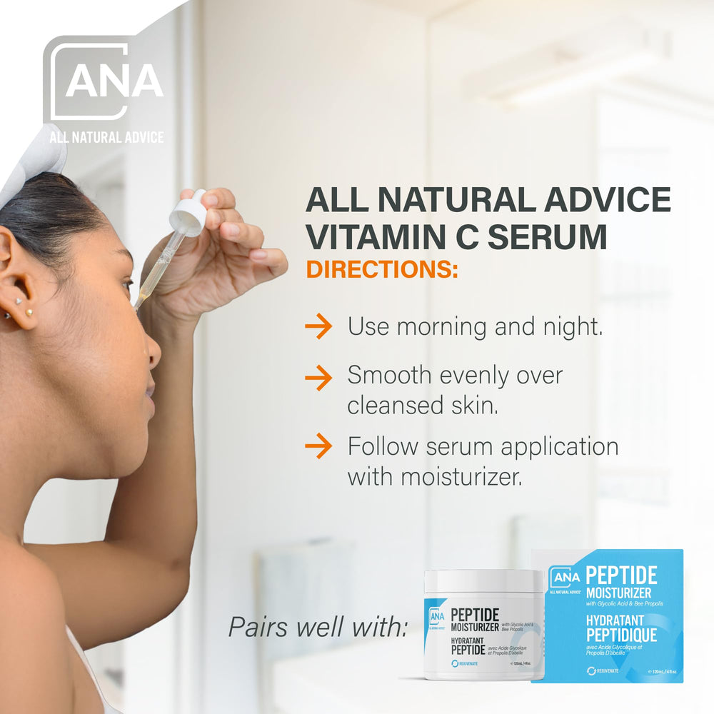 All Natural Advice Sérum vitamine C - formulation pH équilibré pour tous types de peau.