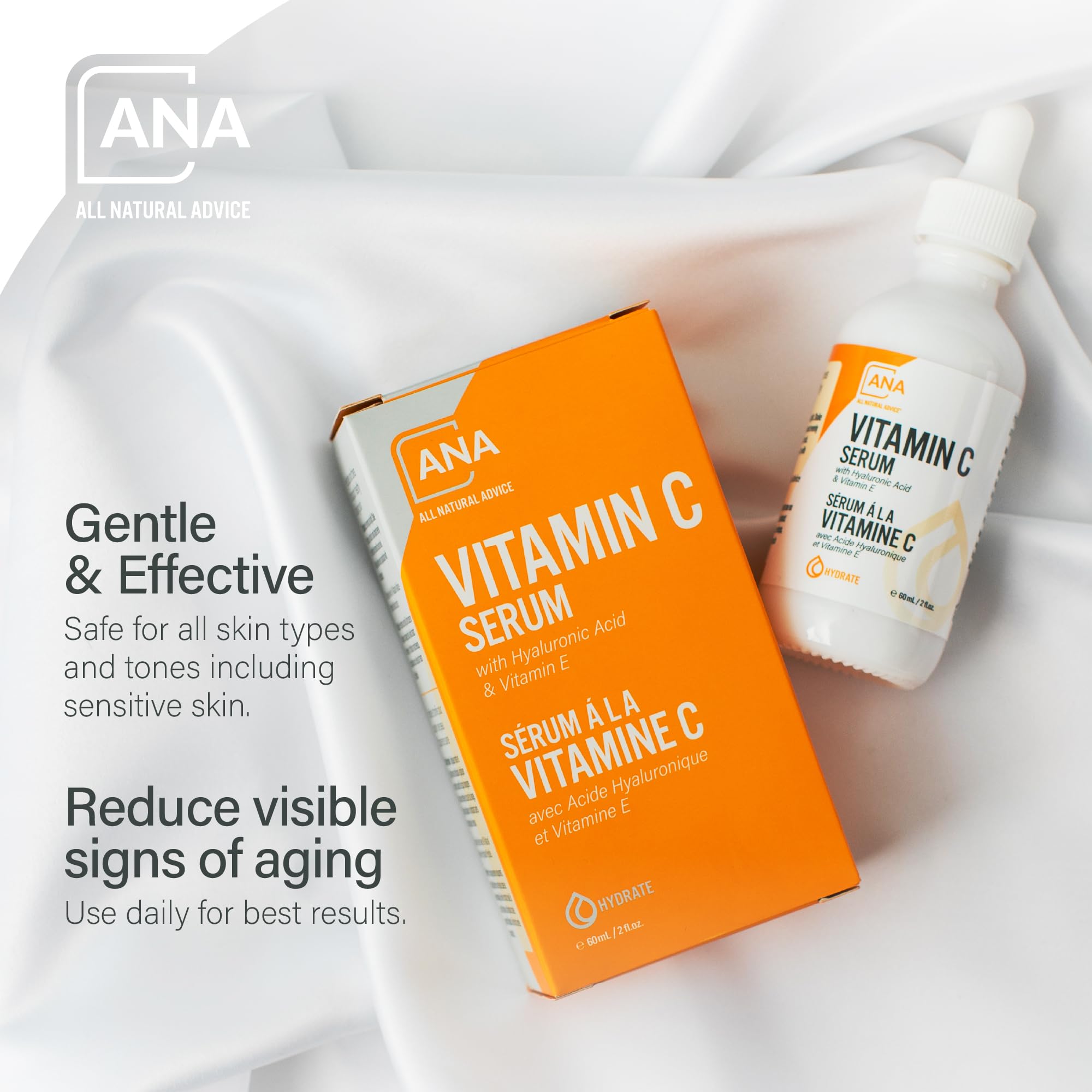 All Natural Advice Sérum vitamine C - goutte, dosage précis.