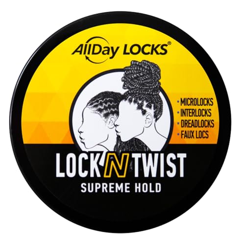 AllDay Locks gel-coiffant appliqué sur dreadlocks, texture lisse et application fluide.