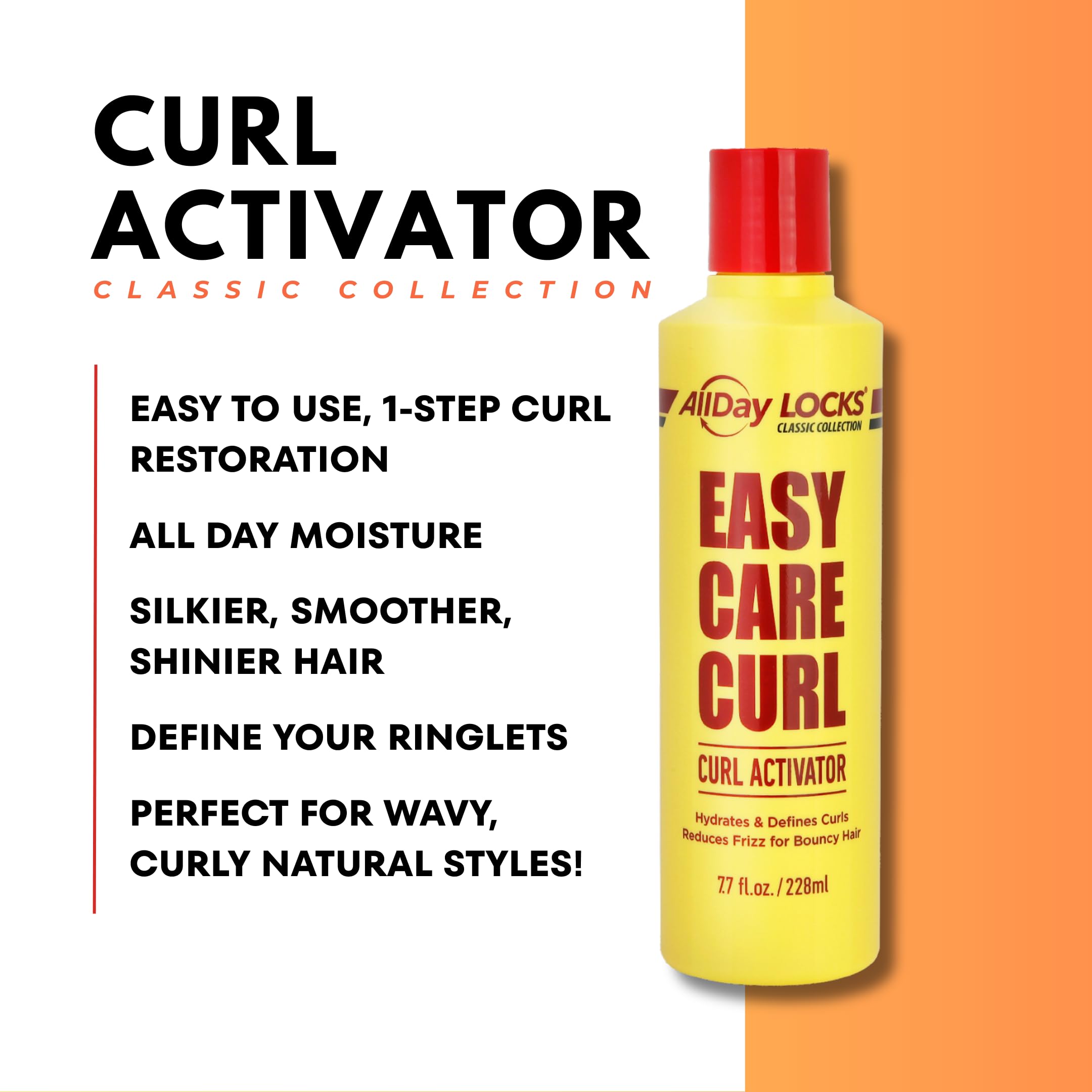 AllDay Locks Activateur boucles définies, gros plan sur mèches hydratées