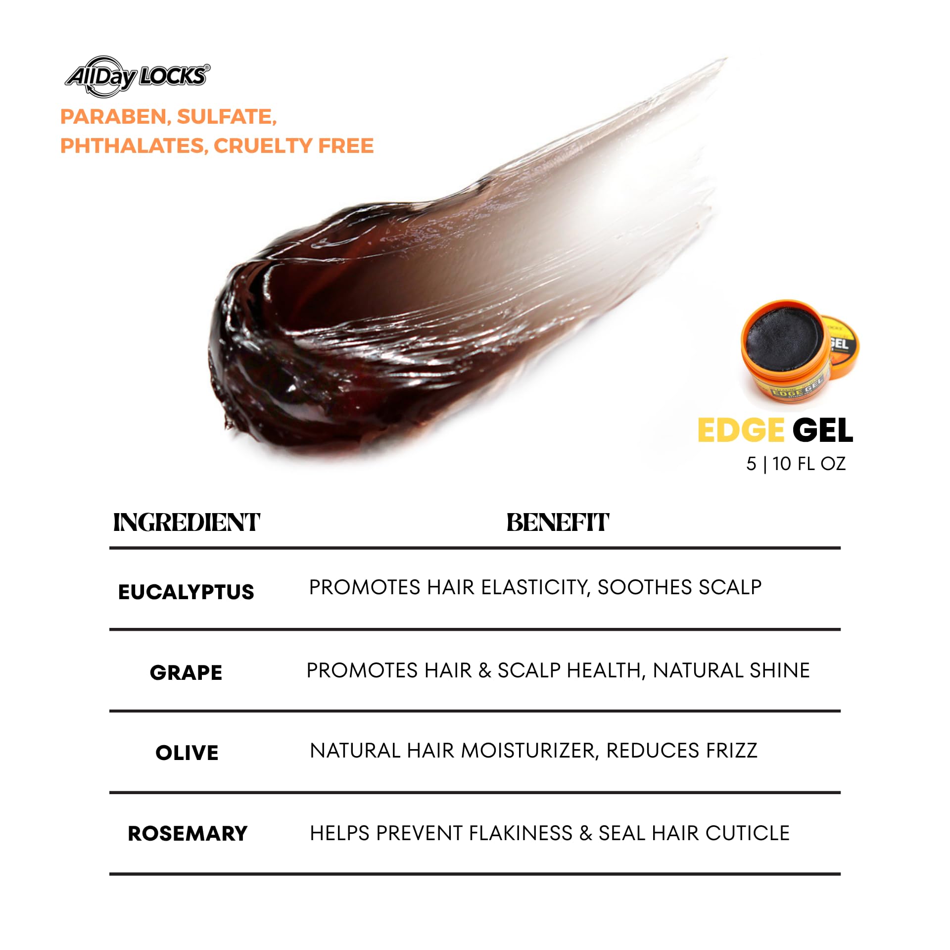 AllDay Locks Edge Gel Extreme Hold – parfum discret et contrôle des frisottis sans lourdeur.