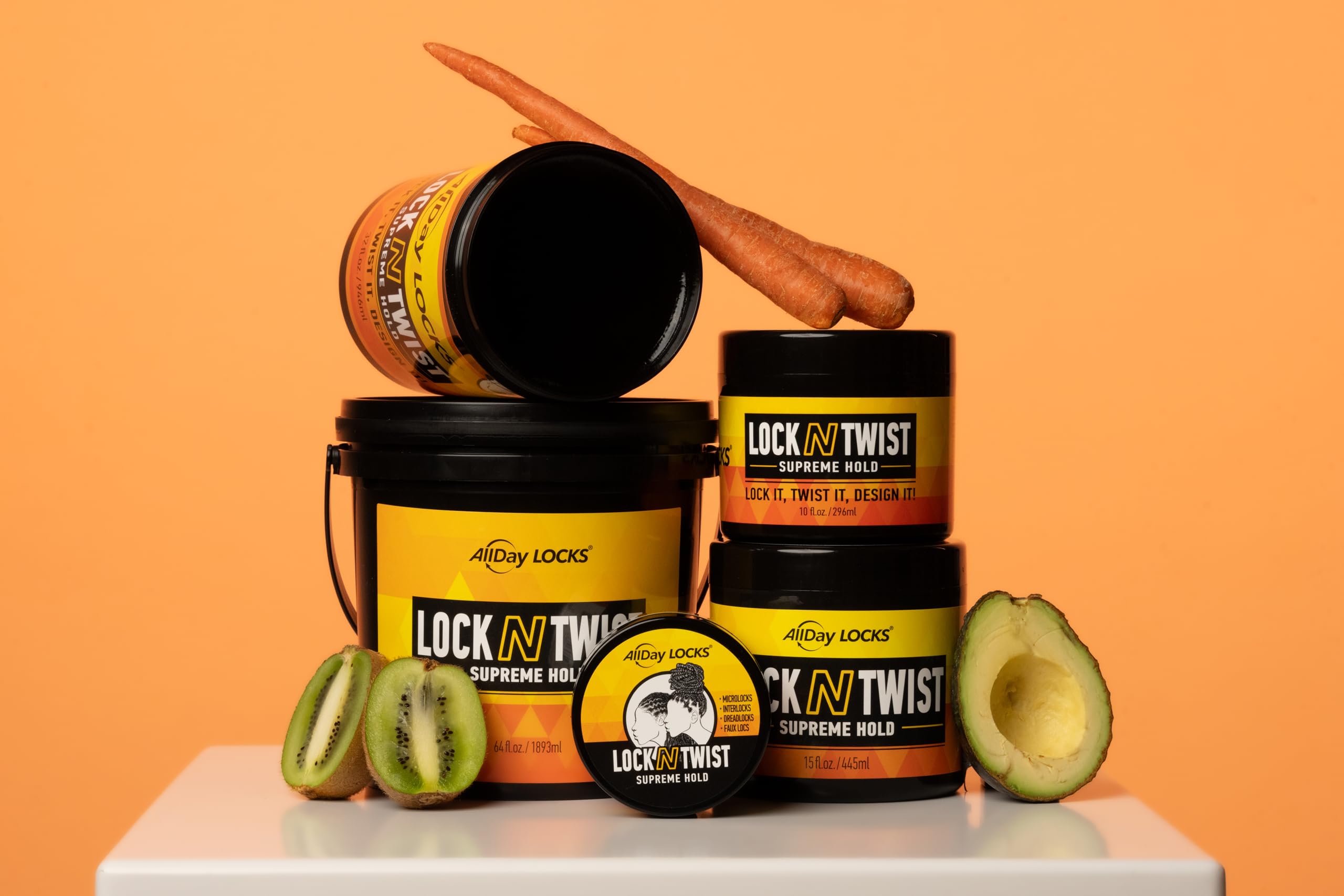 AllDay Locks Lock N Twist Supreme Hold – seau de 64 oz, option économique
