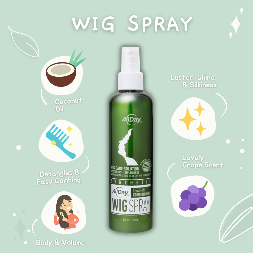 Mousse légère AllDay Locks sur perruque synthétique, nettoyage en douceur.