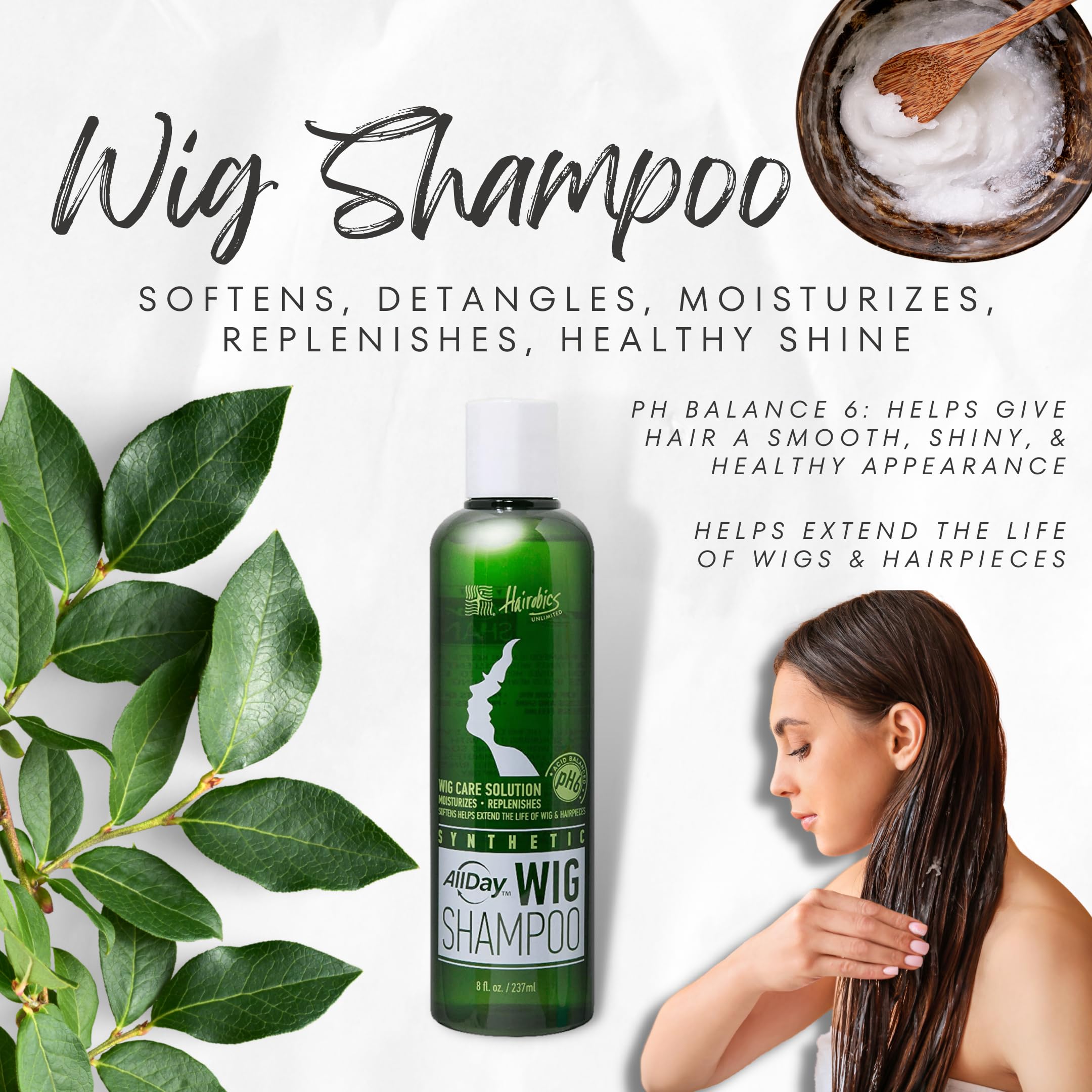 AllDay Locks Shampoing Perruque Synthétique – trempage 10–15 minutes pour démêler.