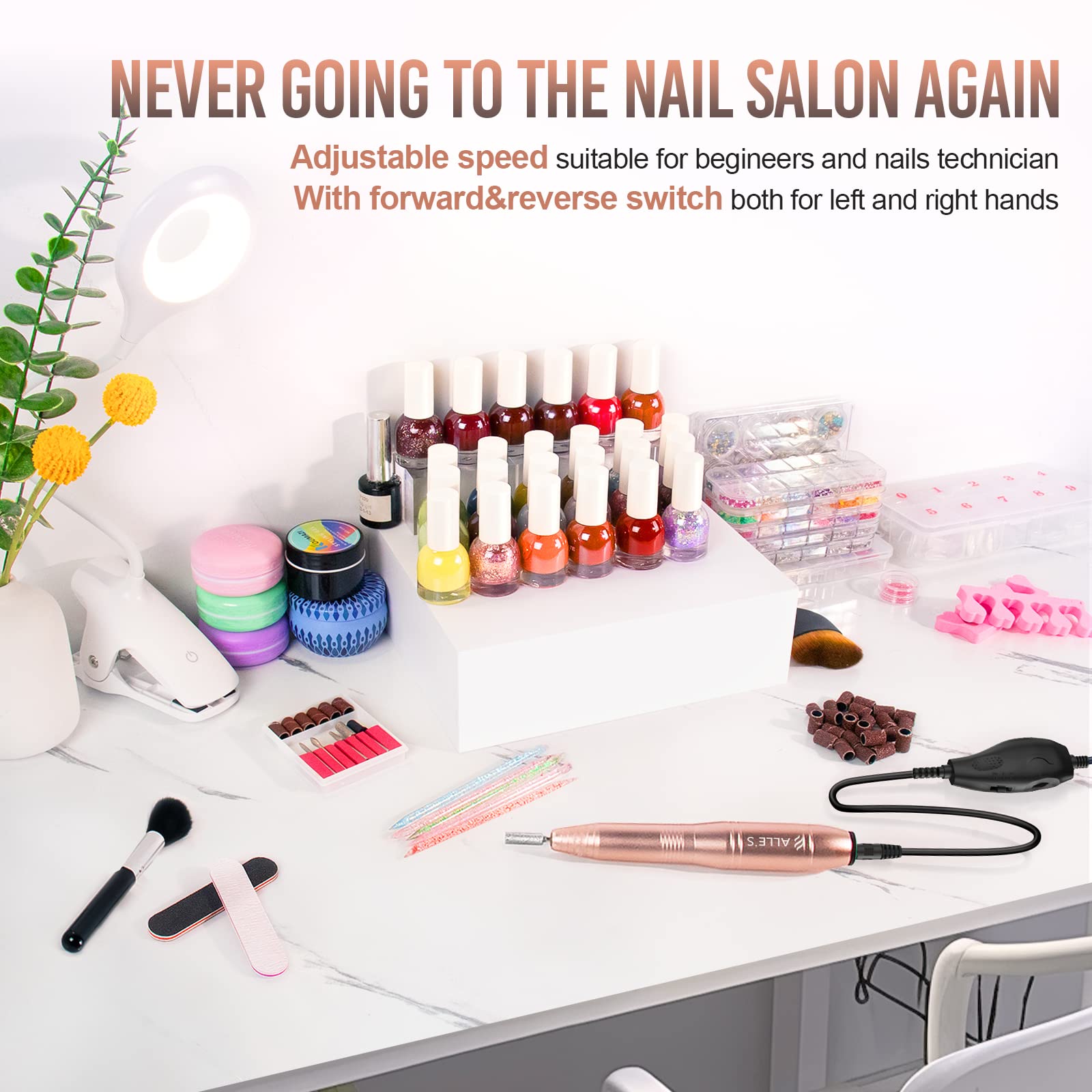 Alle's kit complet avec embouts variés pour tous les soins des ongles.