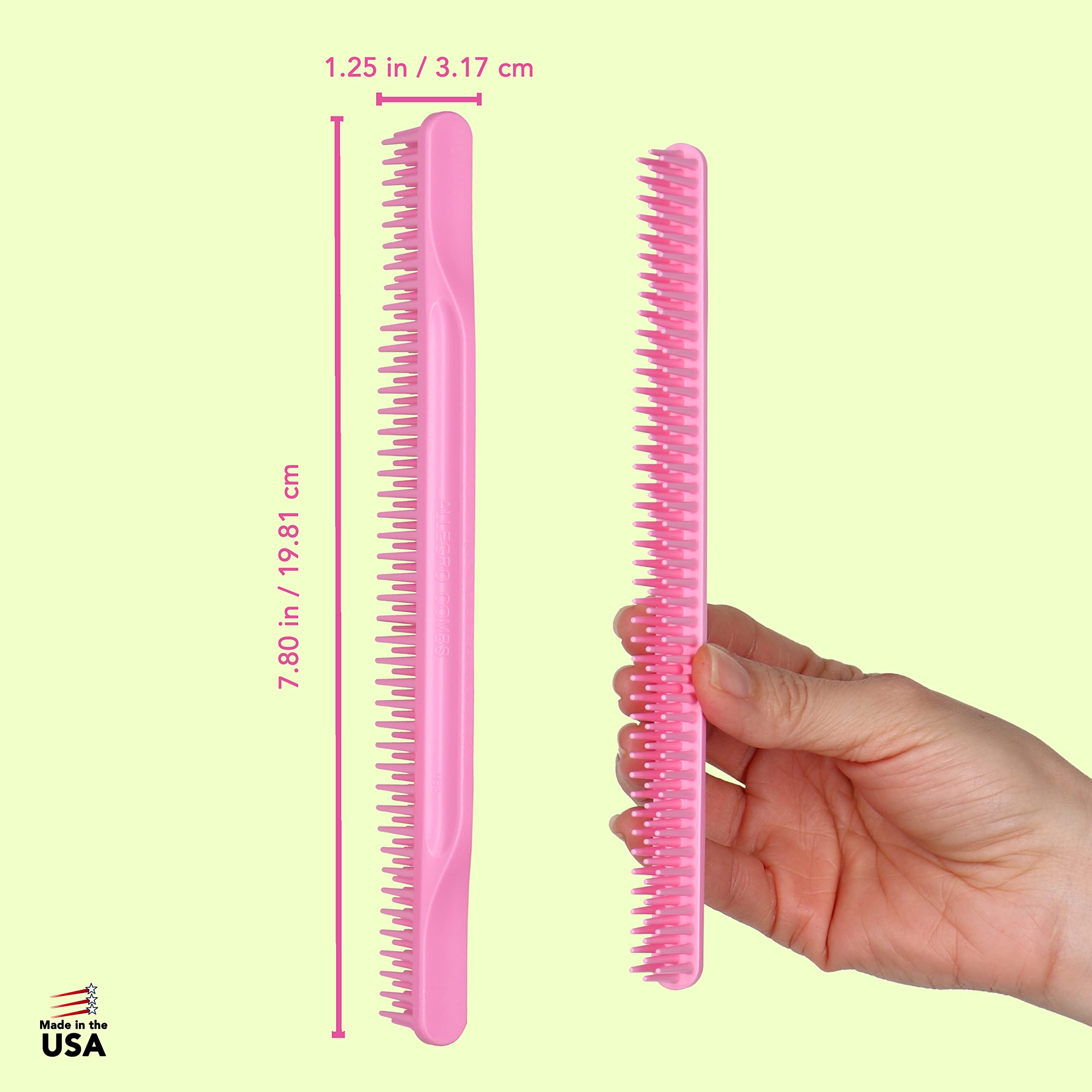 Allegro Combs #70, dents larges pour cheveux bouclés, pratique et efficace.