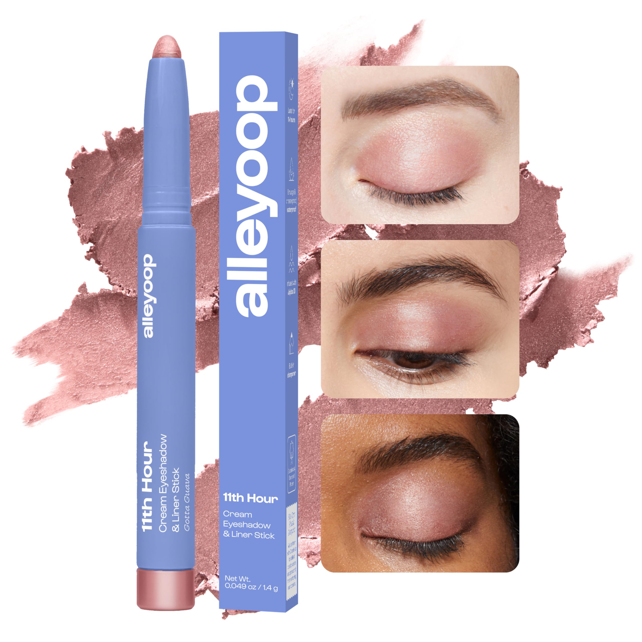 ALLEYOOP 11th Hour Creamy application Rose Shimmer makes blending effortless.