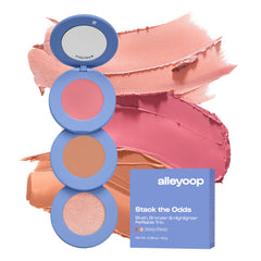 ALLEYOOP Stack The Odds — palette crème blush dans un compact avec miroir pratique.