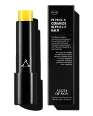 Allies of Skin baume réparateur lèvres photo-produit, hydratation longue durée.