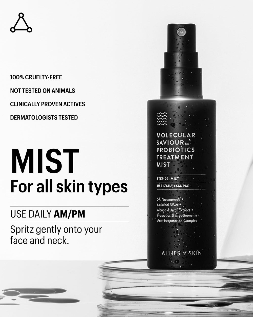 Allies of Skin Formule sans silicone sans sulfates sans phtalates.