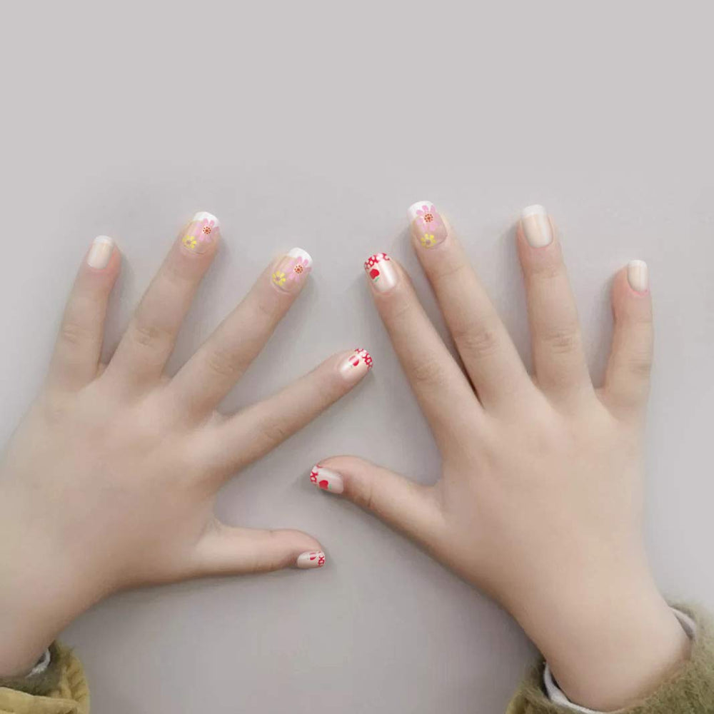 Allstarry ensemble ongles fleurs enfant - variété de tailles pour chaque doigt.