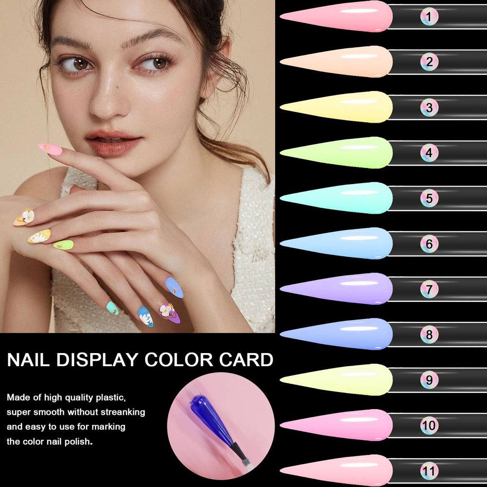Allstarry tiges échantillon ongles en plastique durable pour démonstration précise.
