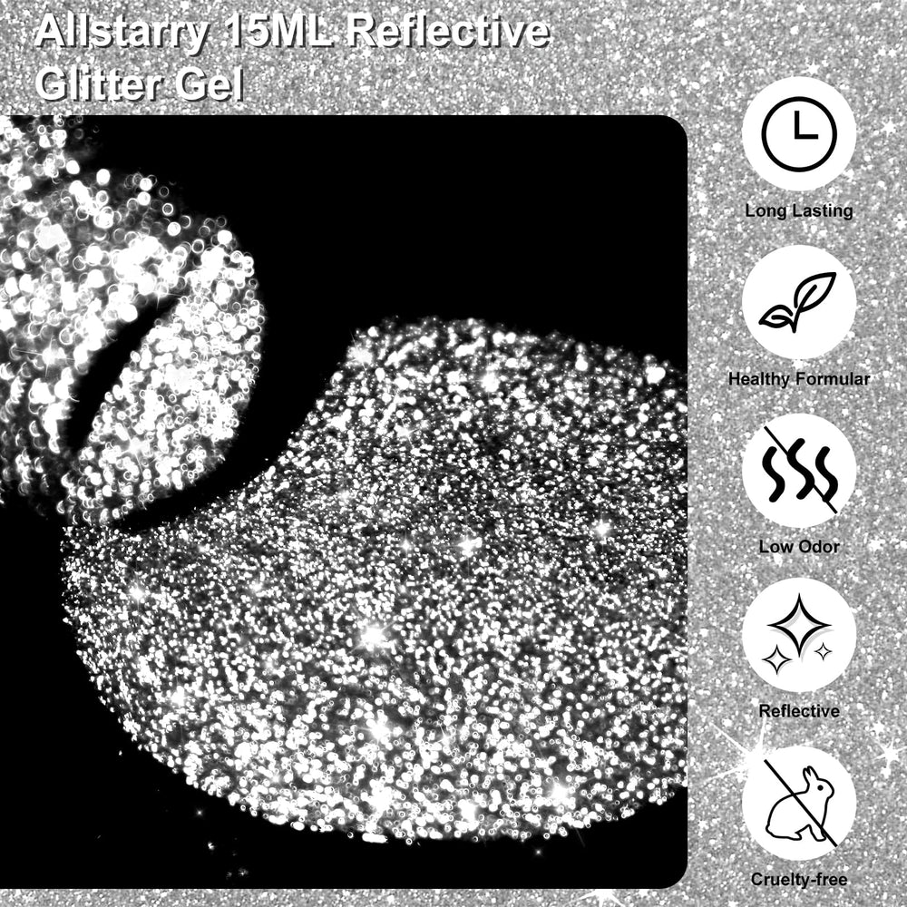 Allstarry vernis gel paillettes-brillantes, effet scintillant idéal pour les soirées.