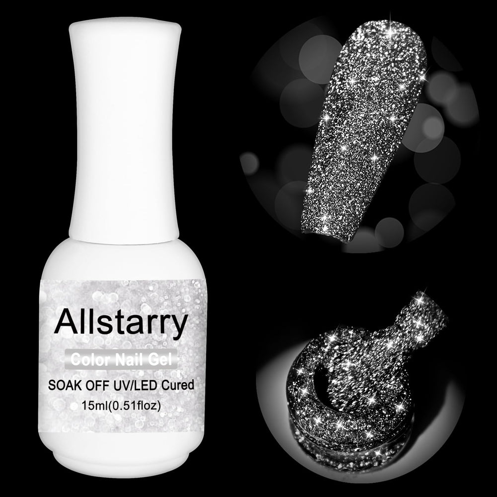 Allstarry vernis gel reflets-diamants, éclat discret captant la lumière naturelle.