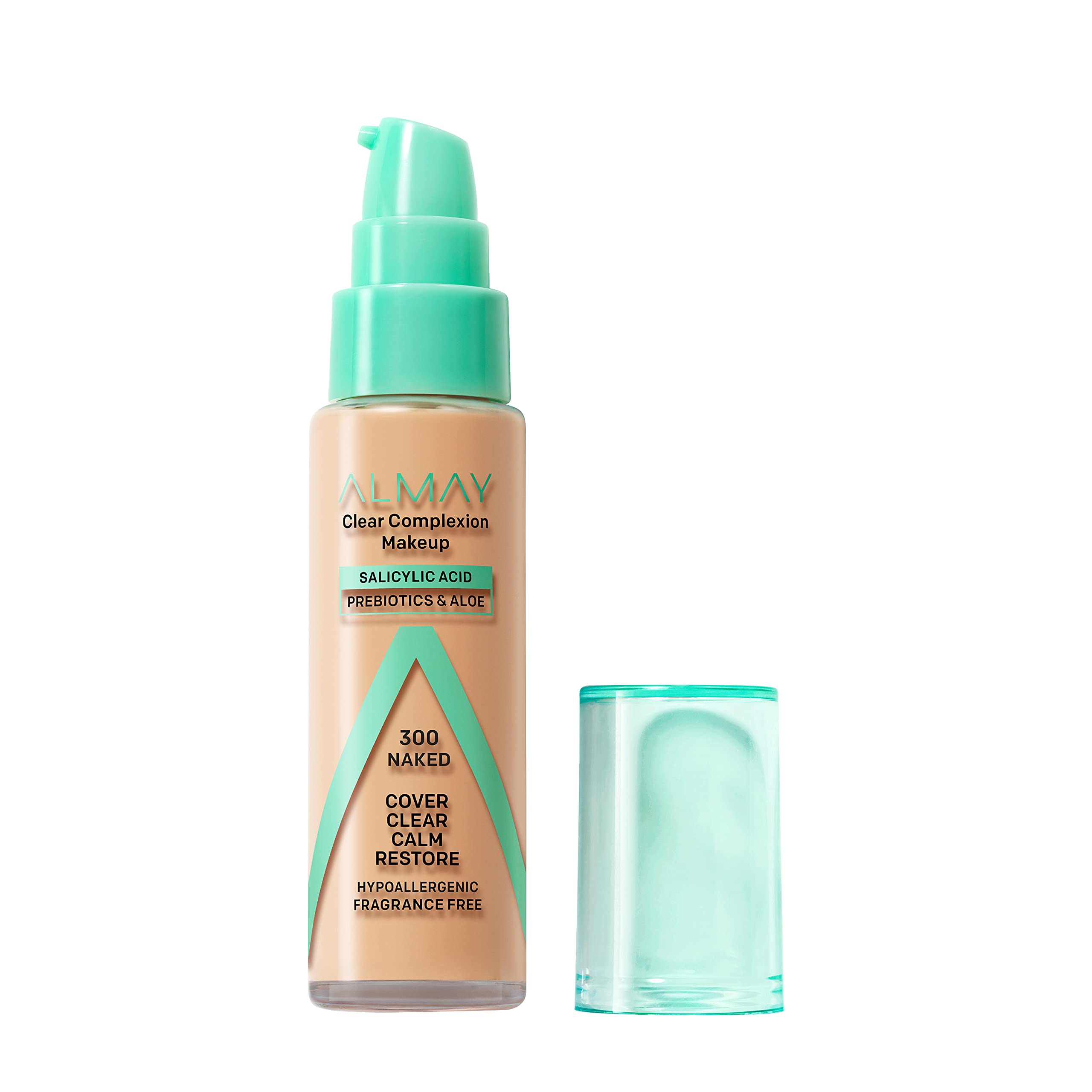Bouteille Almay Clear Complexion avec pompe, application fluide et fini doux-mat