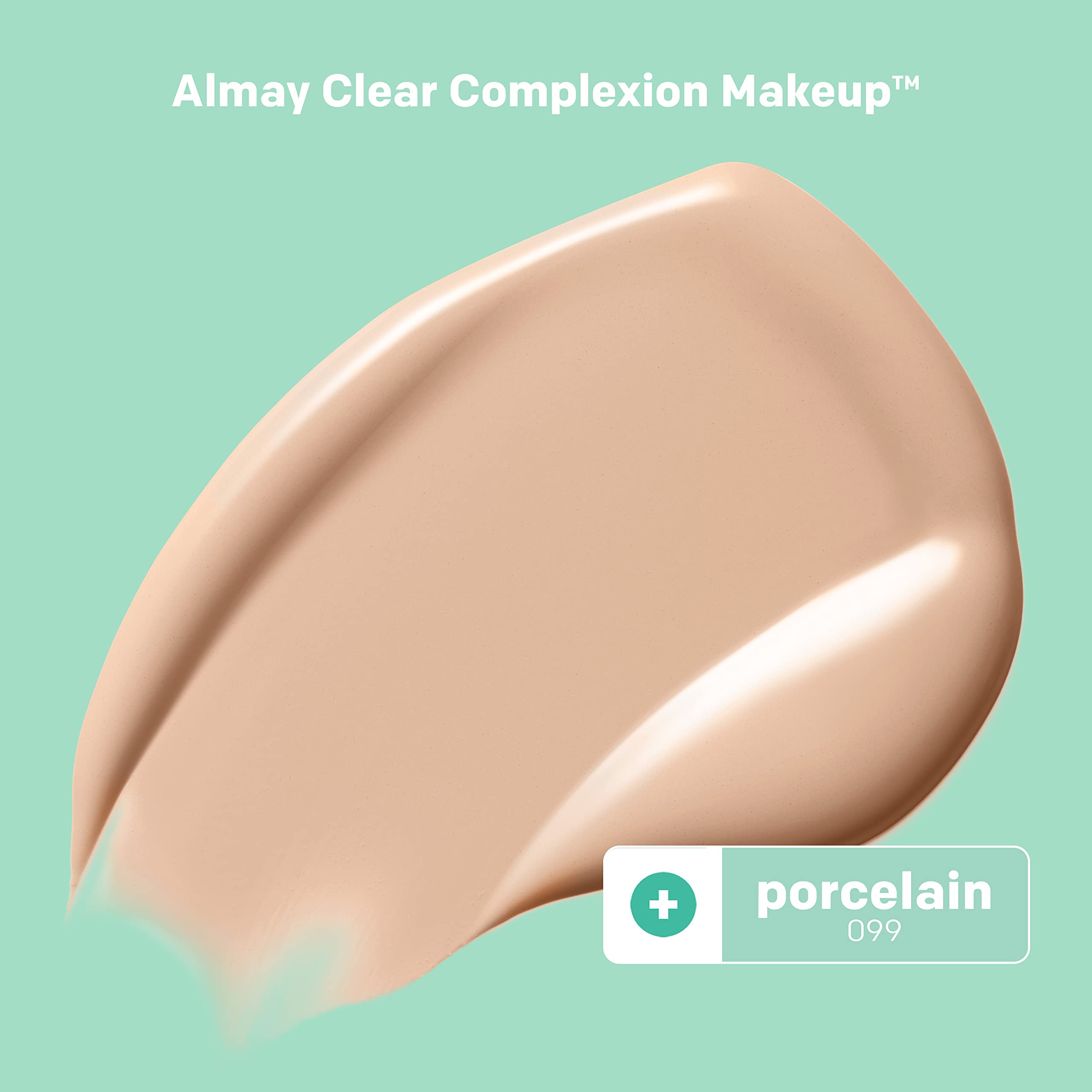 Creamy texture swirl of Almay Clear Complexion Foundation in porcelain shade