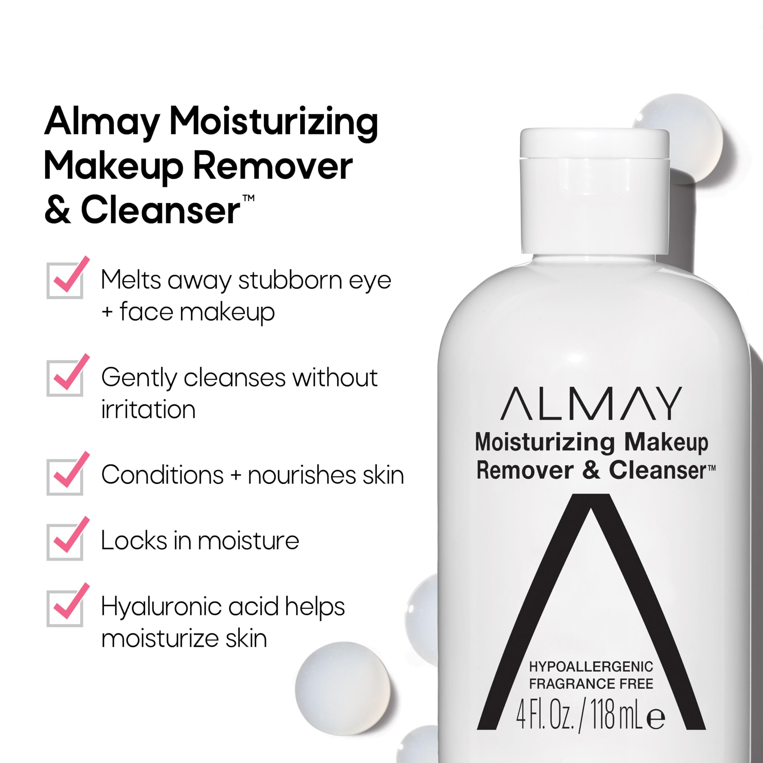 Almay Demaquillant hyaluronique: nettoie tout en fournissant une hydratation douce.