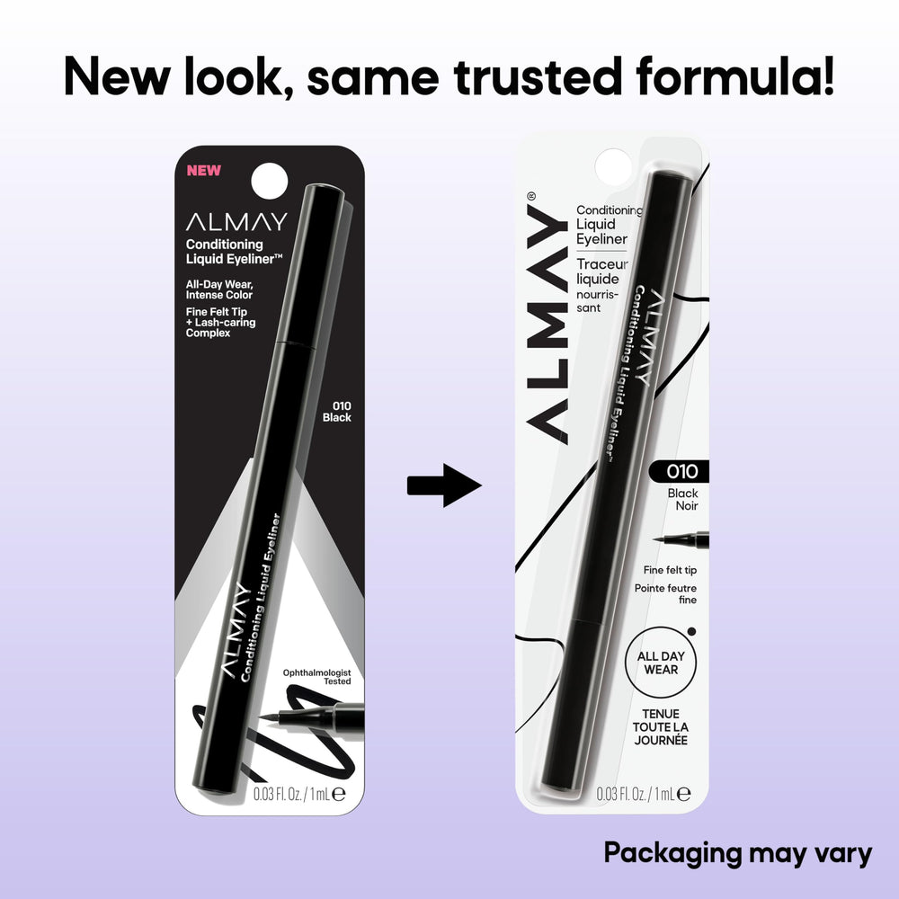 Almay Eyeliner Liquide – complexe conditionneur hydrate les cils pendant l’application.
