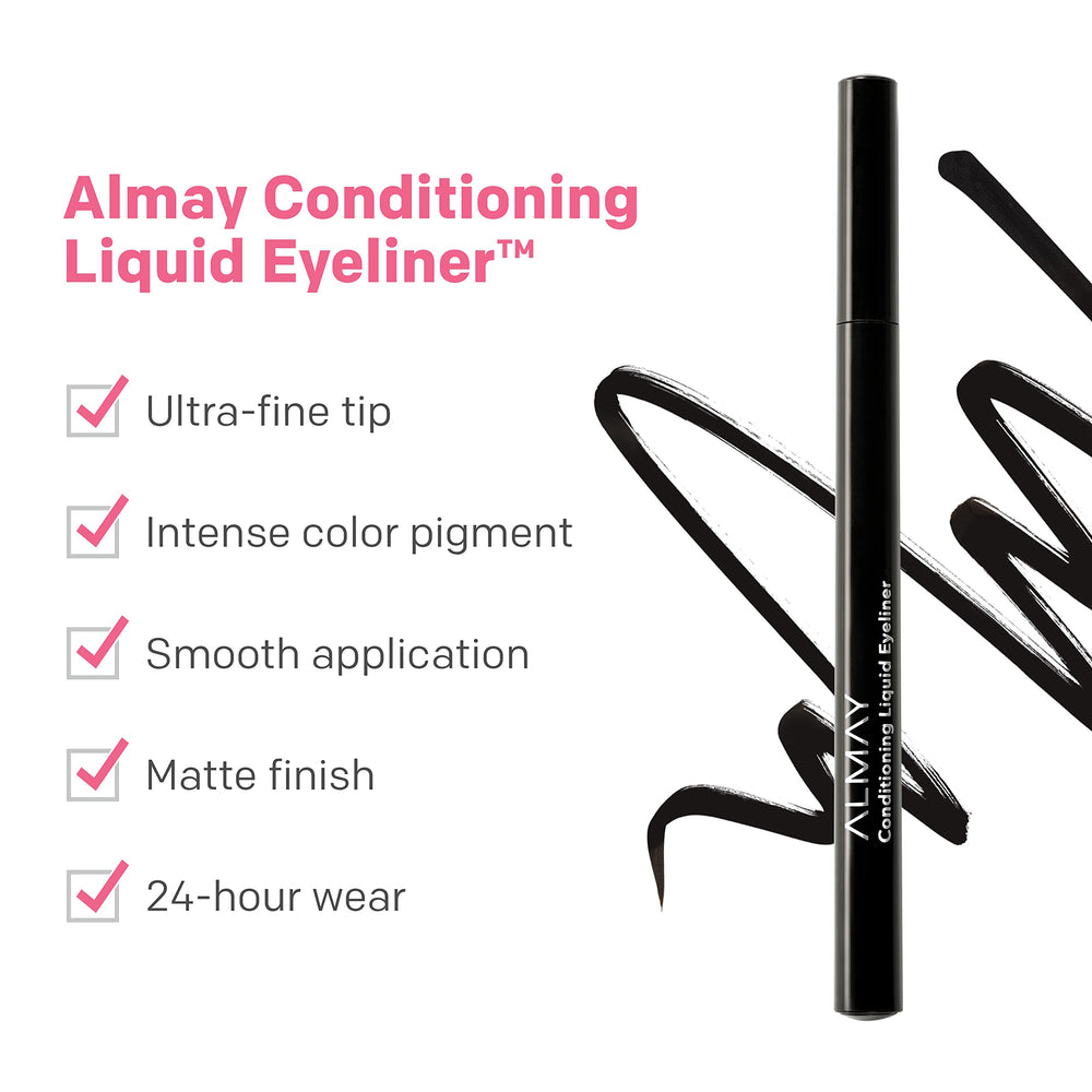Almay Eyeliner Liquide – pointe feutre précise pour des lignes nettes.
