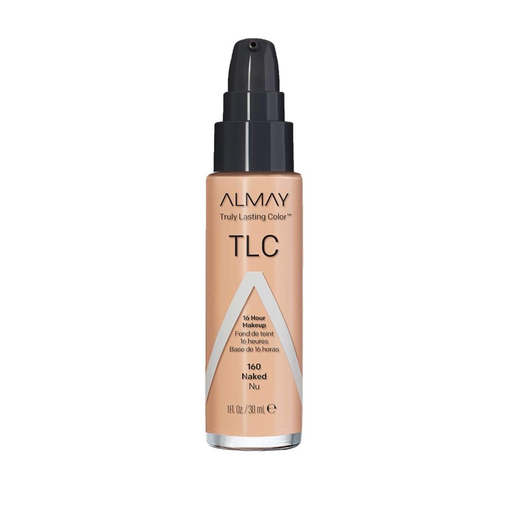 Fond de teint fluide Almay 160 Naked, bouteille claire et longue tenue