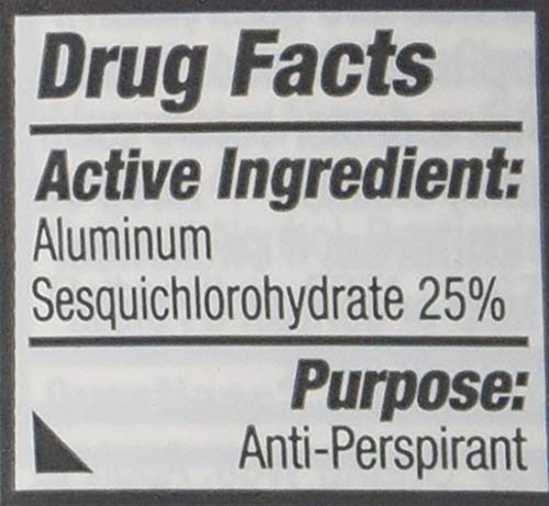 Étiquette sans parfum Almay sur le flacon roll-on anti-transpirant.
