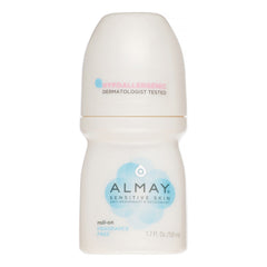 Almay roll-on sans parfum pour peaux sensibles, absorption efficace de l'humidité.