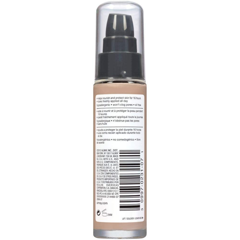 Almay testé dermatologiquement et hypoallergénique, sans parfum.