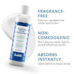 Almond Clear sur le visage, application légère et absorption rapide.