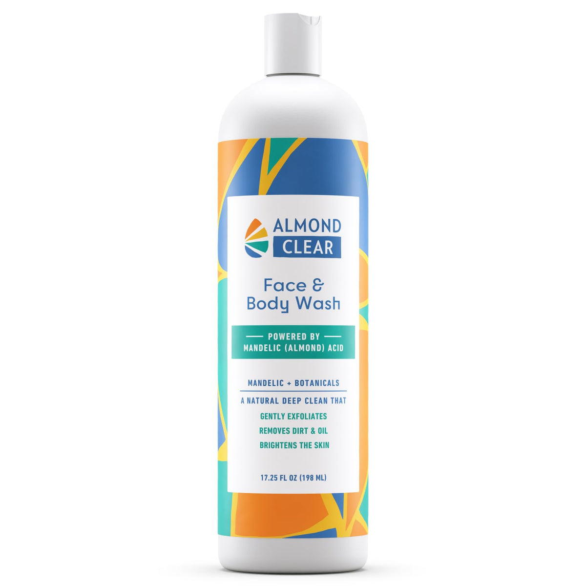 Almond Clear flacon du gel nettoyant visage et corps, purifie sans dessécher.