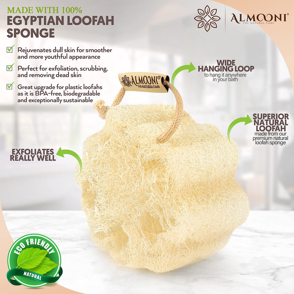 ALMOONI Loofah exfoliation douce – luffa égyptienne pour une peau fraîche.