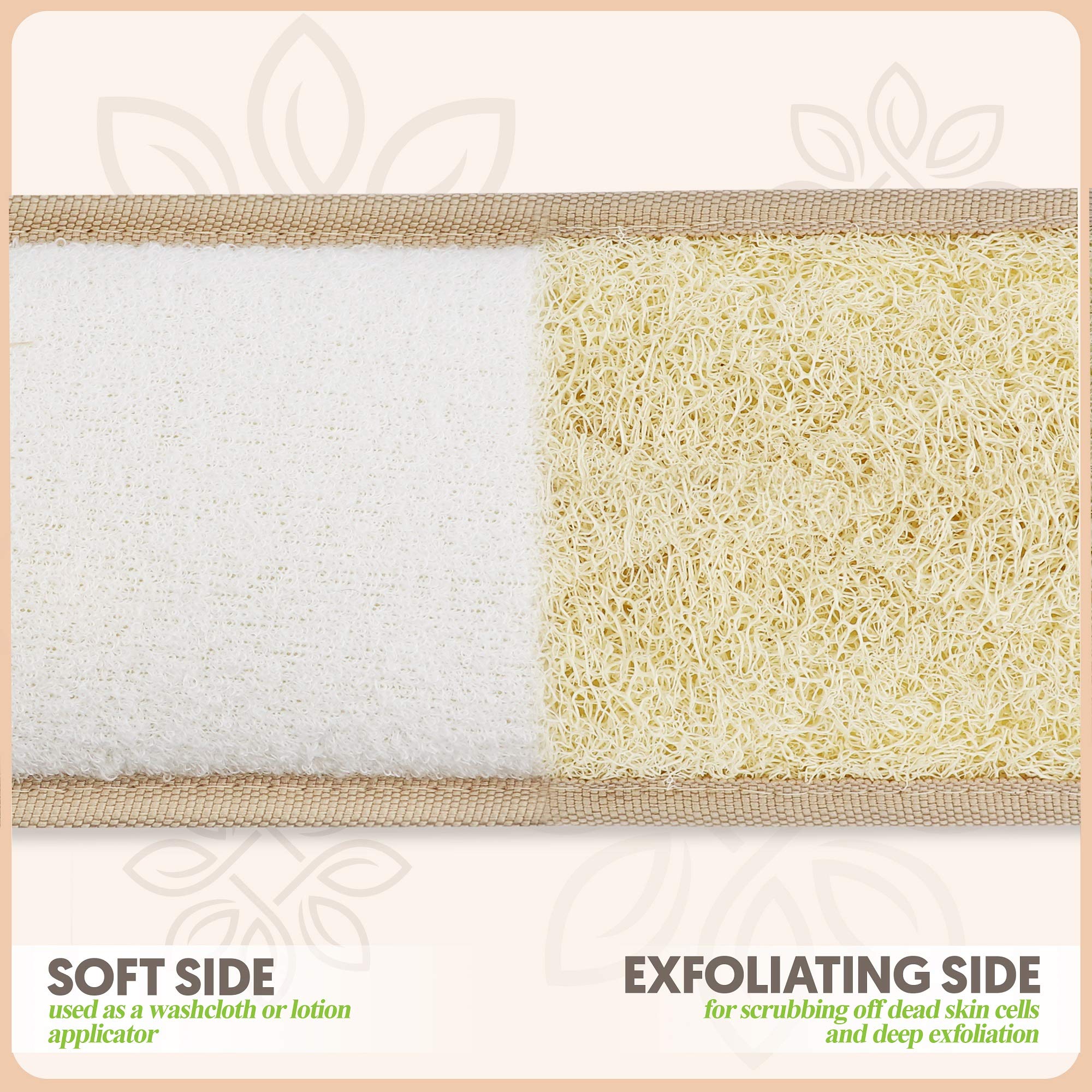 Loofah ALMOONI naturel prêt pour peau vivifiée et hydratation facilitée.