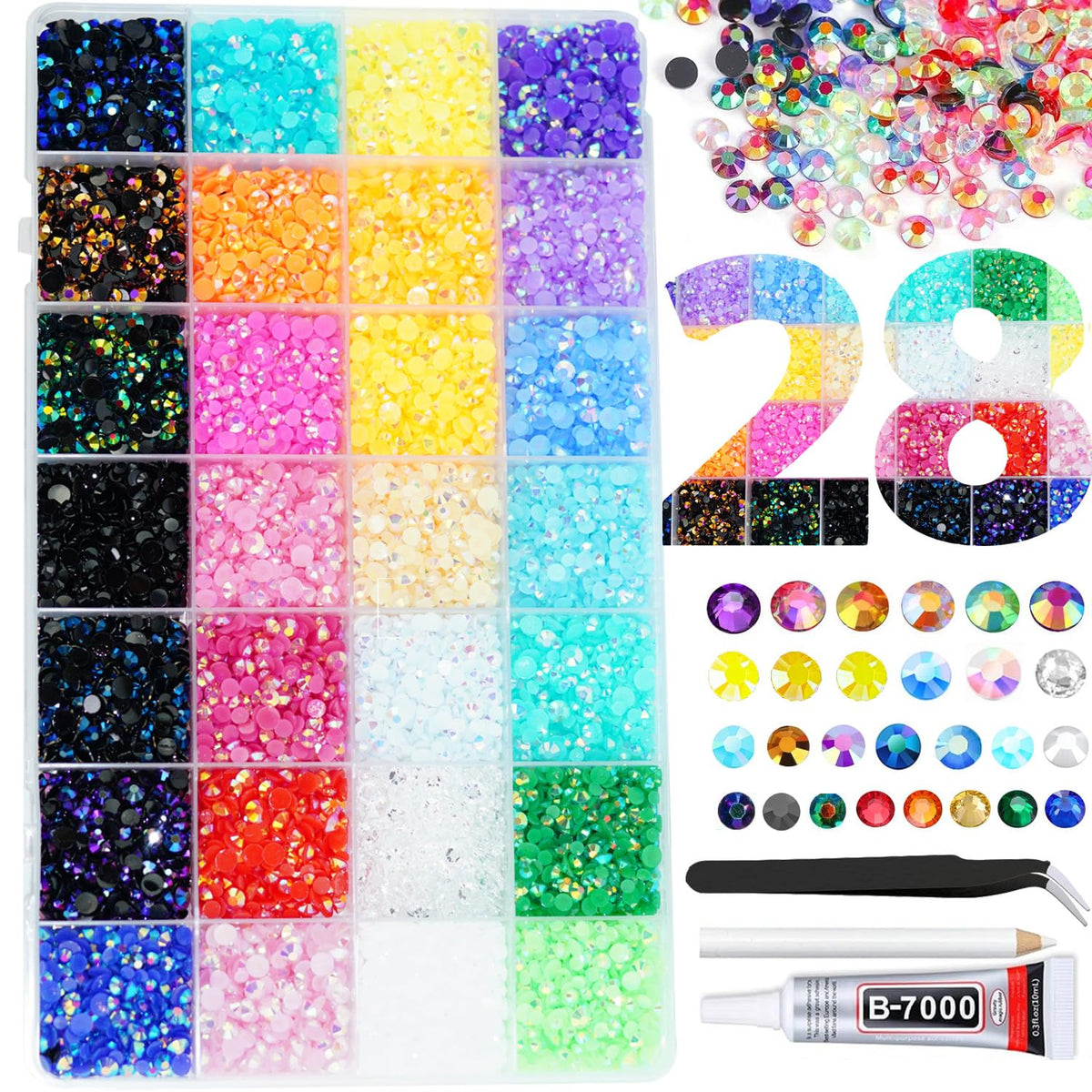 ALOCIAM strass résine 3-5 mm multicolores pour designs éclatants
