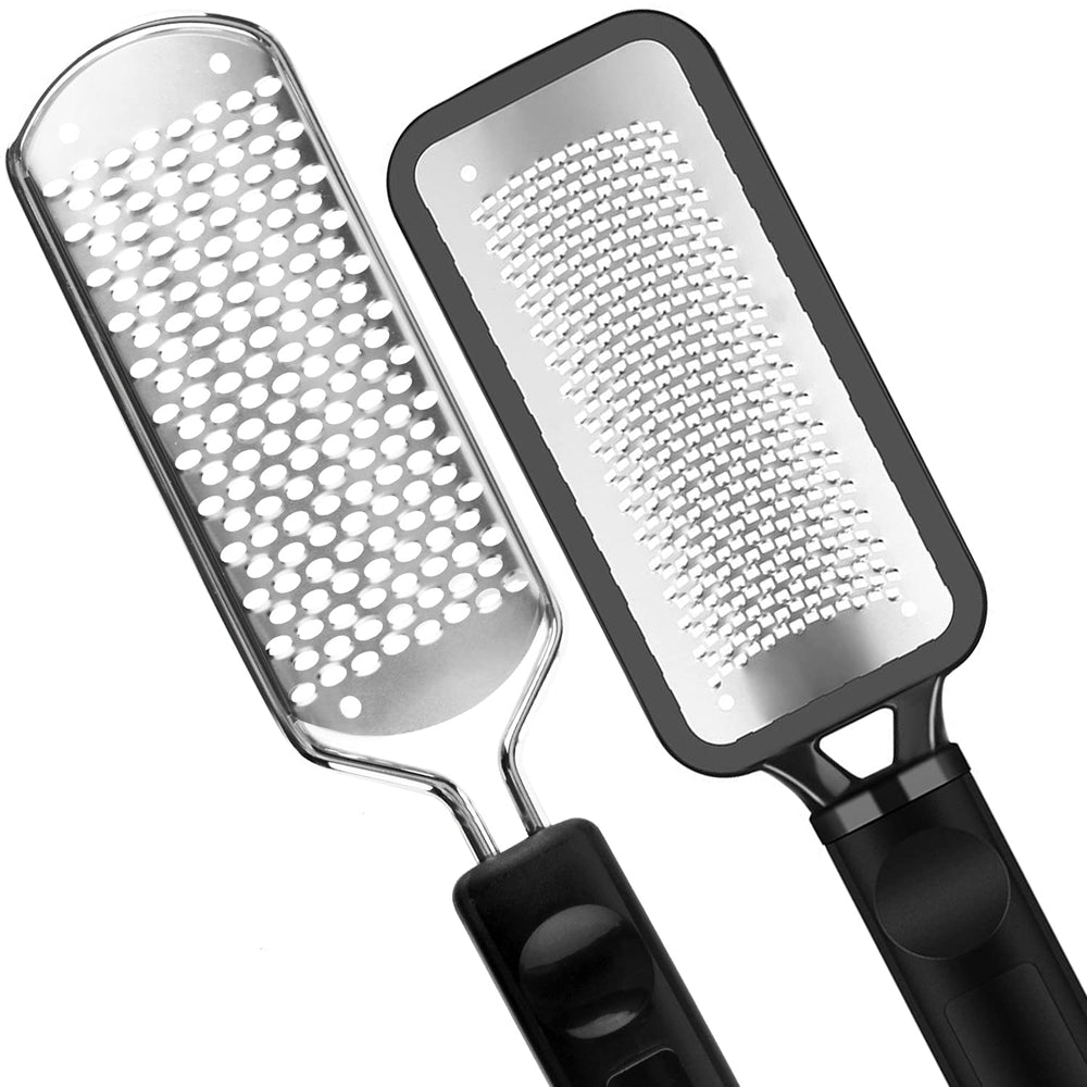 Raspe pédicure ALOCKMA avec surface ondulée en acier inoxydable, efficace sur callosités.