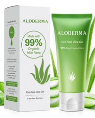 Aloderma gel Aloe Vera visage en tube bio pour une hydratation douce.