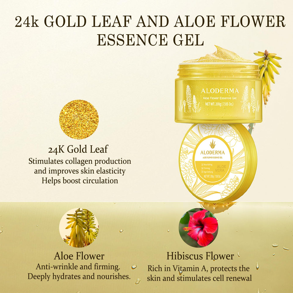 Feuille dorée 24K pour un éclat discret et luxueux.