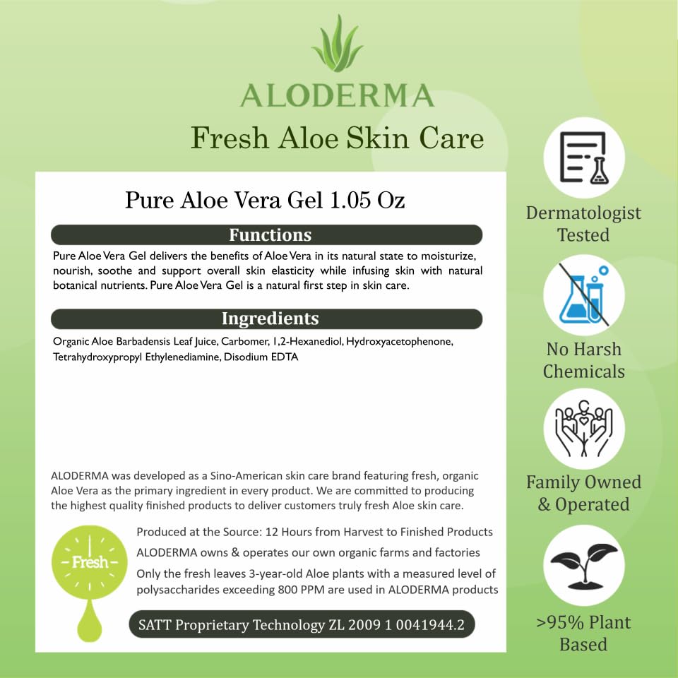 Hydratation quotidienne visage et corps avec Aloderma Aloe Vera 99%.