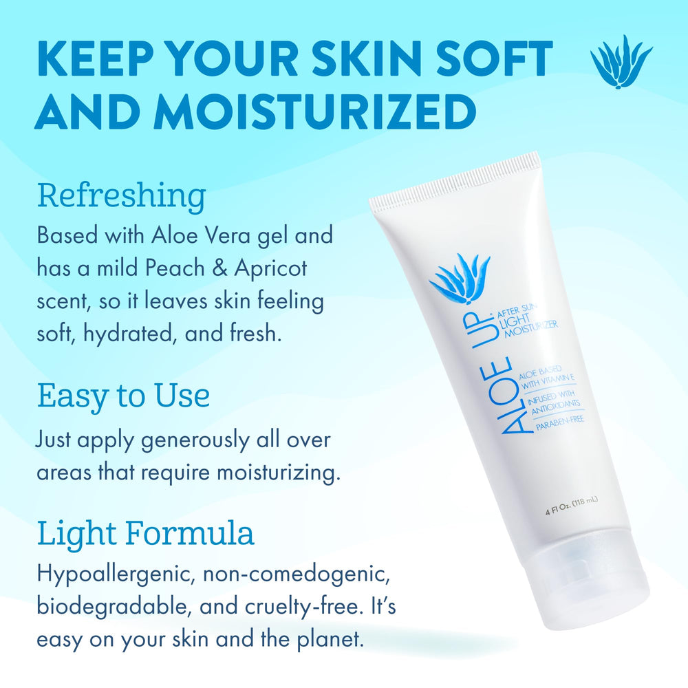 ALOE UP Après Soleil – gel d'aloe vera pur pour hydratation légère