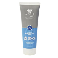 Aloe Up: bouteille-lotion solaire sport, protection pratique en déplacement.