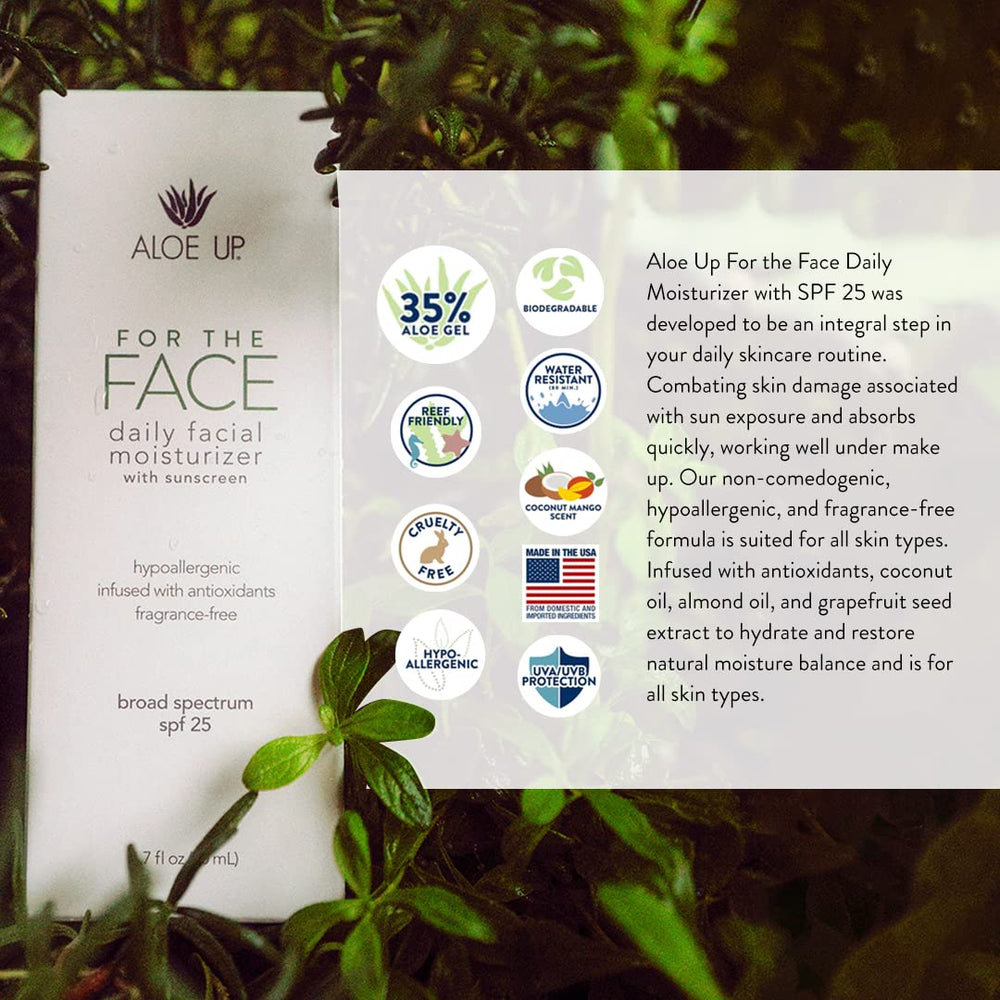 Aloe Up protection SPF 25 adaptée à tous types de peau.