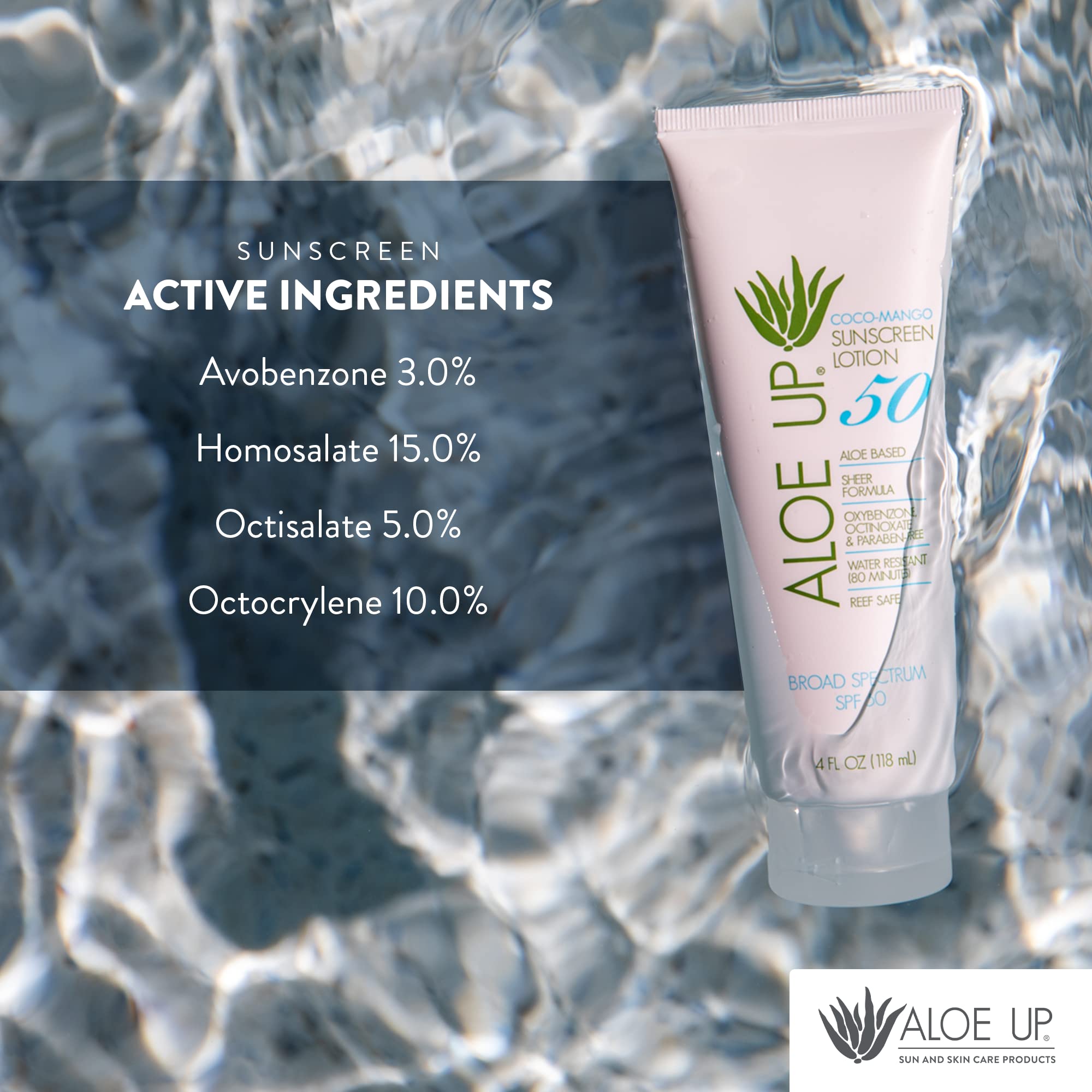 Aloe Up SPF50, application rapide et non gras visage et corps.