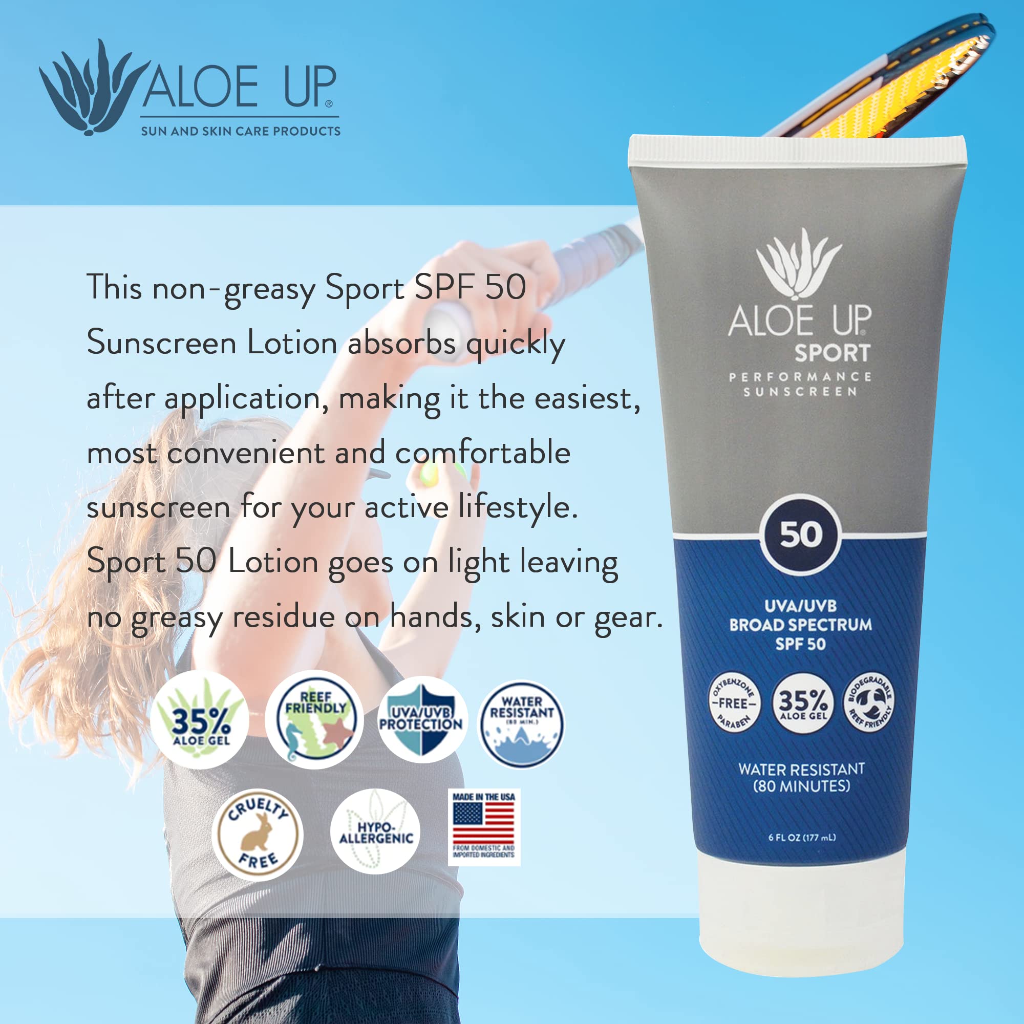 Aloe Up Sport Sans Parfum convient aux peaux sensibles et actives.